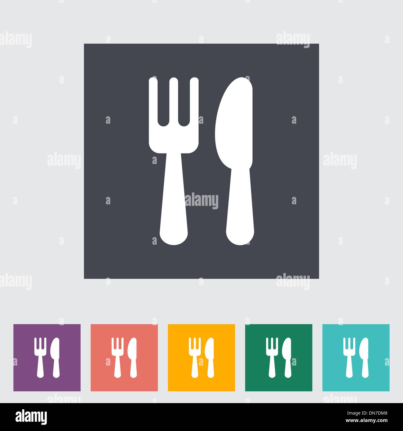Cutlery single flat icon. Stock Vector