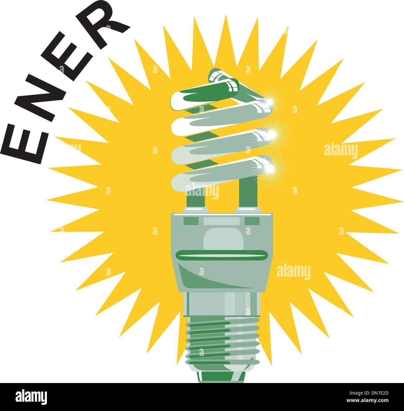 Energy Saving Label Lightbulb Stock Vector