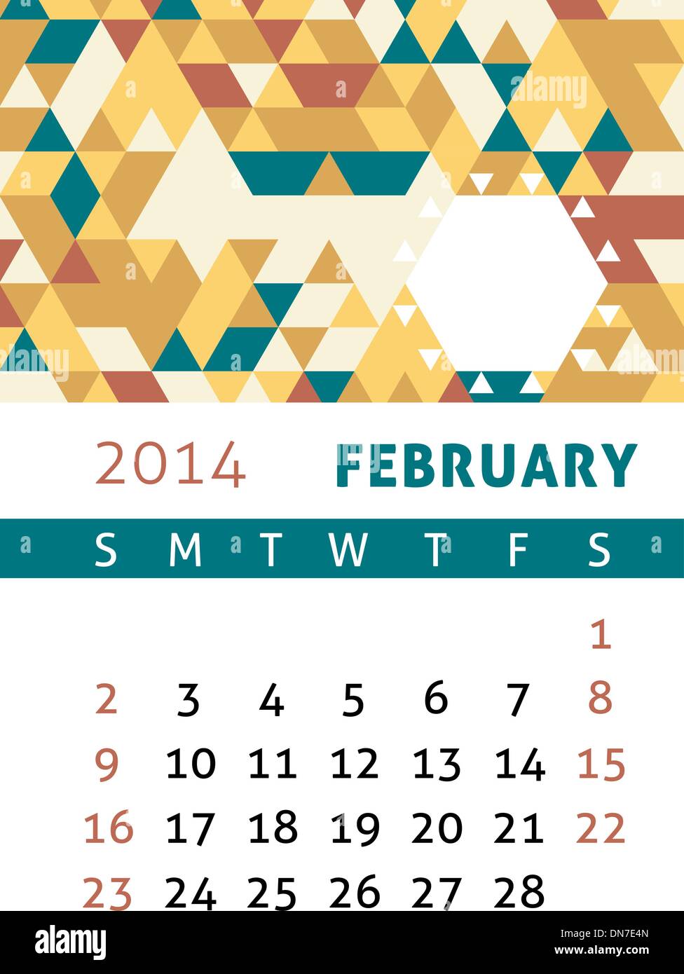 Calendar 2014 Stock Vector