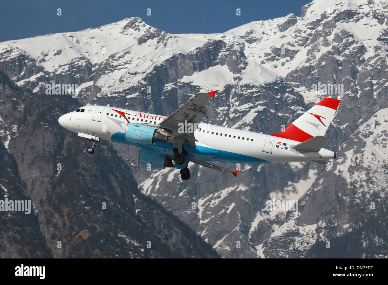 Austrian Airlines Airbus A319 with the registration OE-LDF Stock Photo