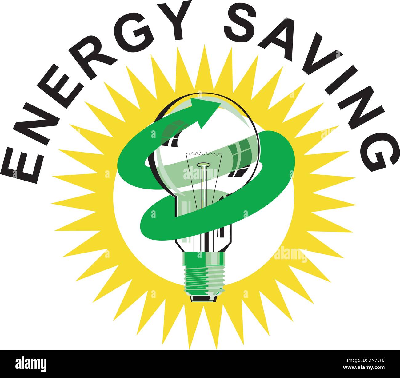 Energy Saving Label Lightbulb Stock Vector