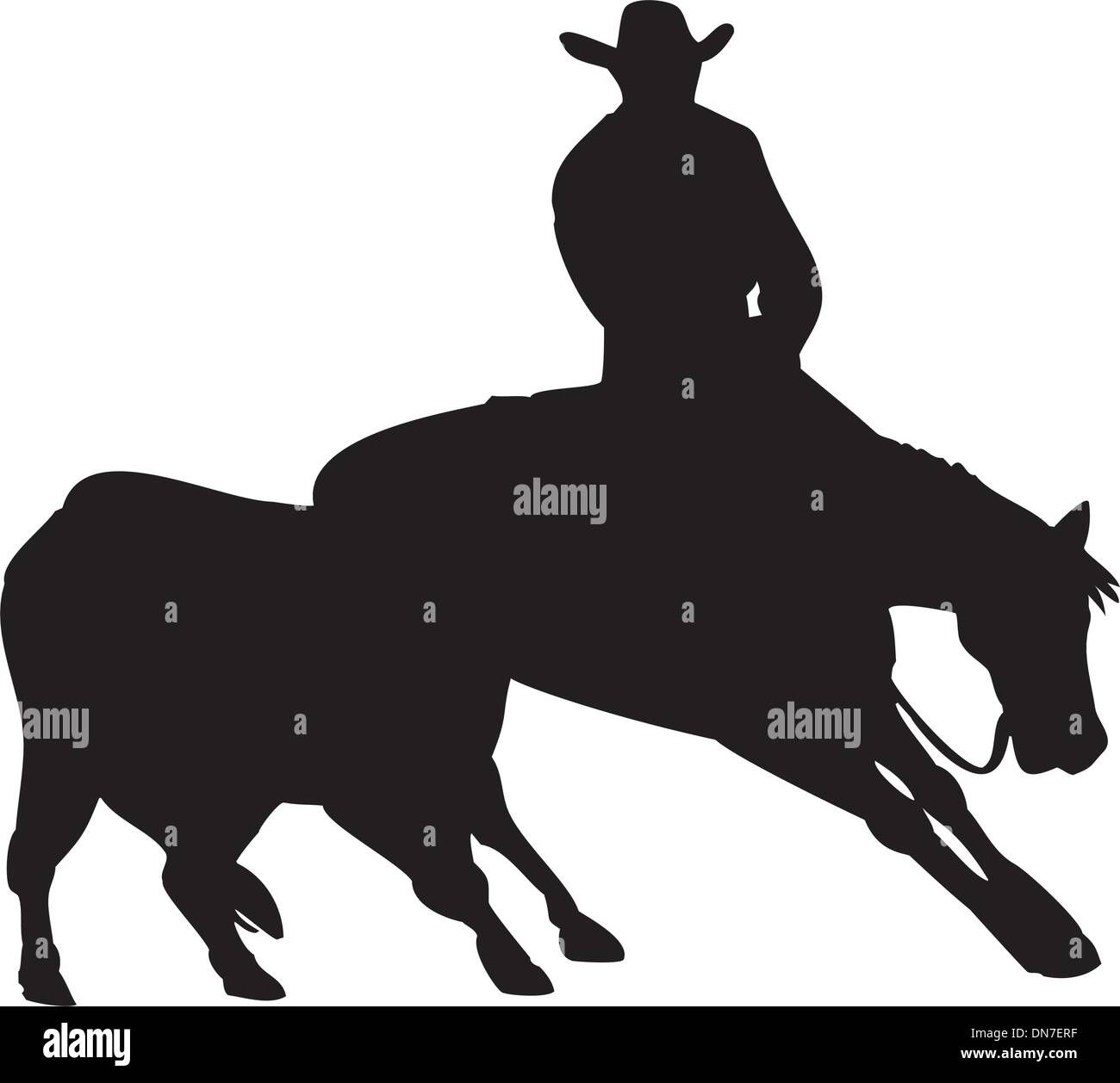 Download Rodeo Cowboy Horse Riding Silhouette Stock Vector Art ...