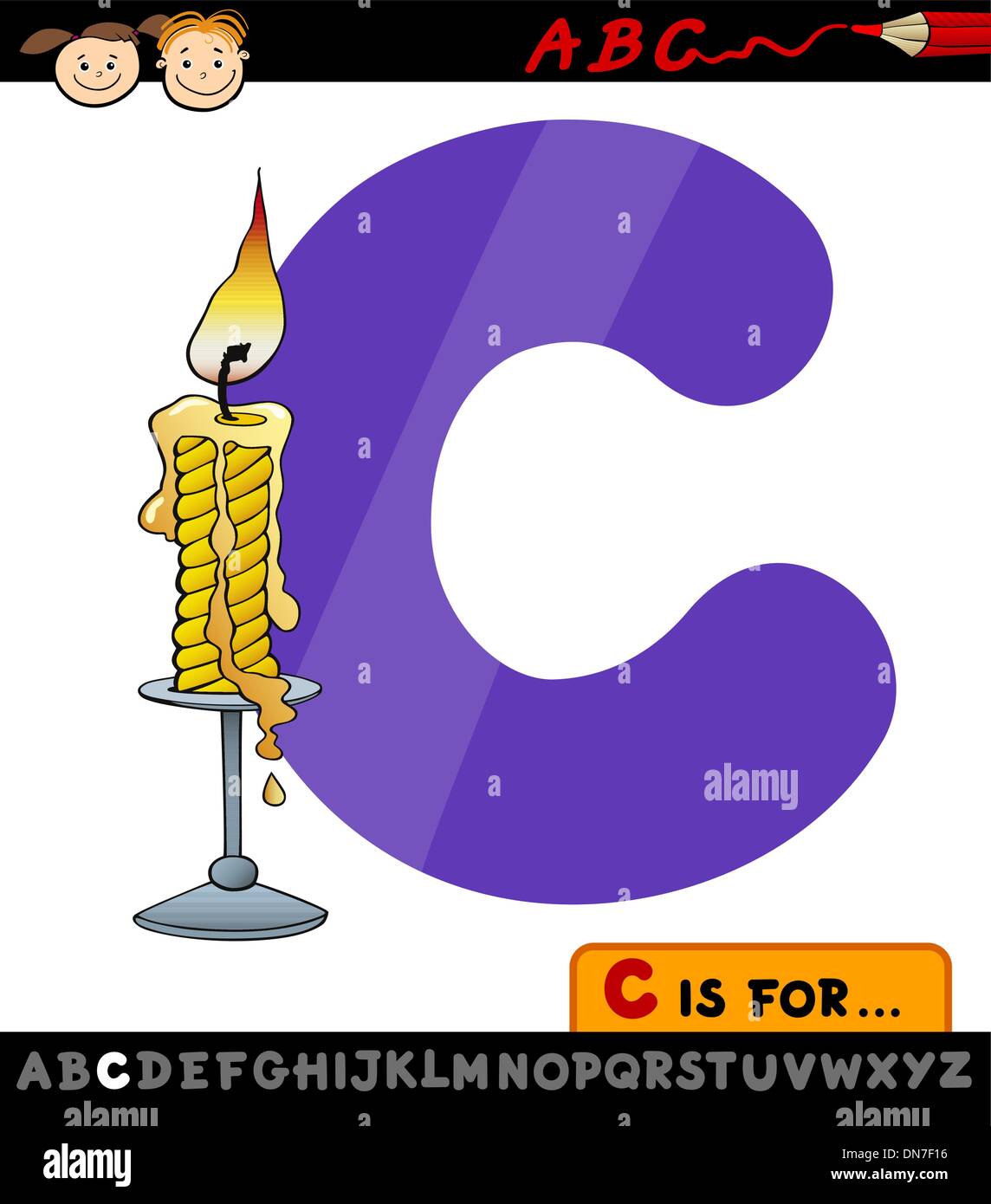 letter c with candle cartoon illustration Stock Vector Image & Art - Alamy