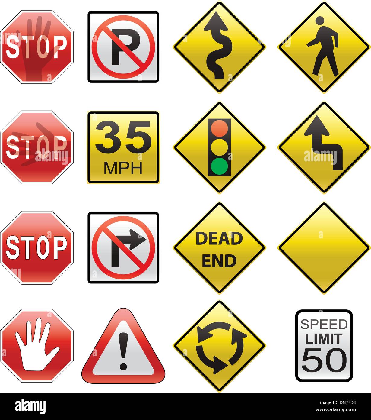 vector set of road signs Stock Vector