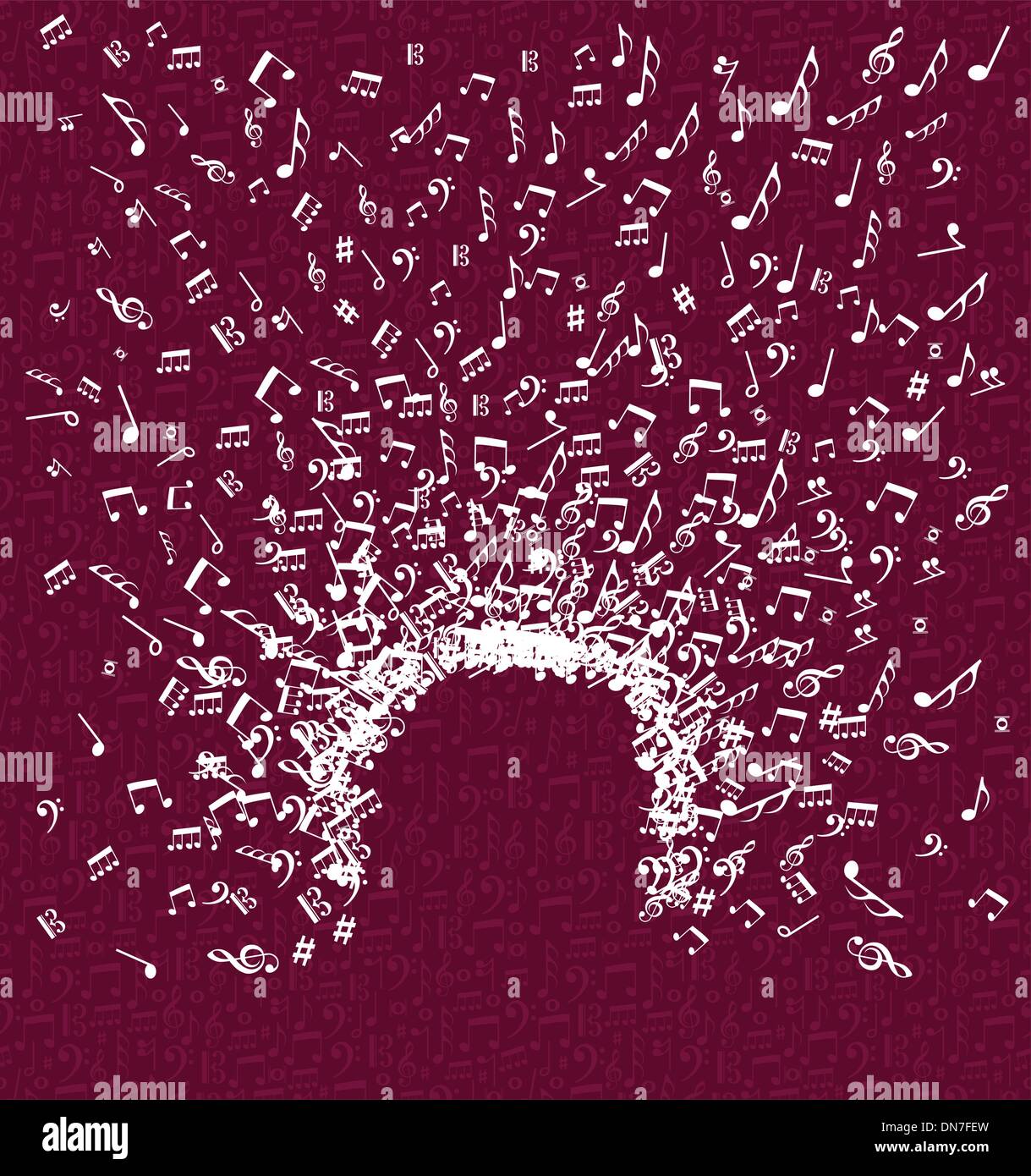 Human hand  smart phone music notes splash Stock Vector