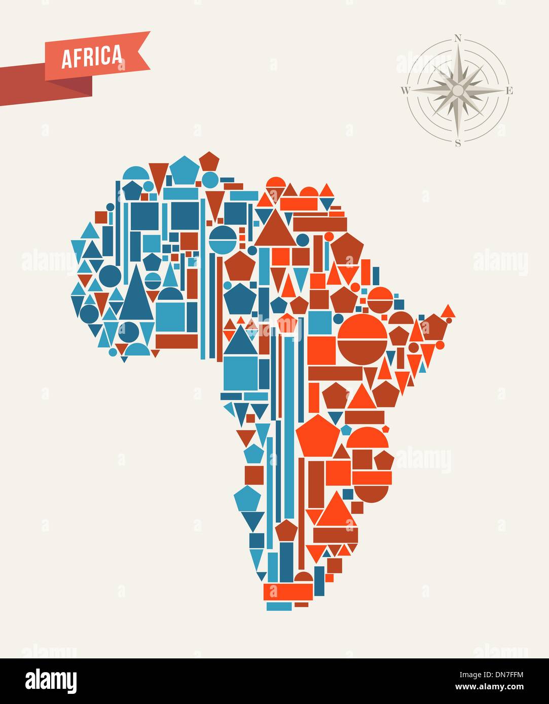 Africa geometric figures map Stock Vector