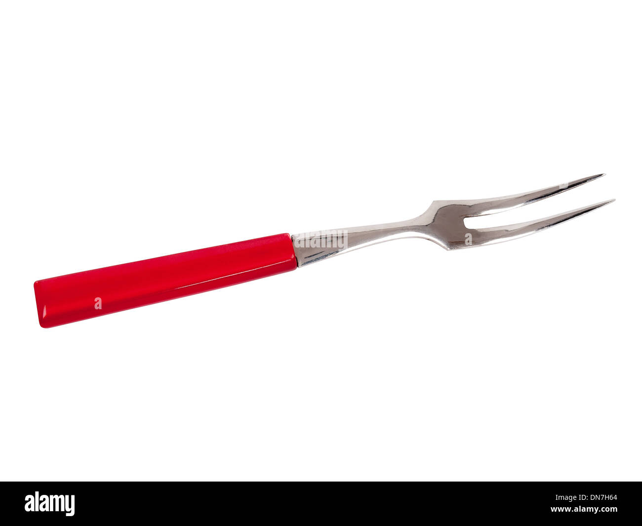 little red fork isolated on white background Stock Photo