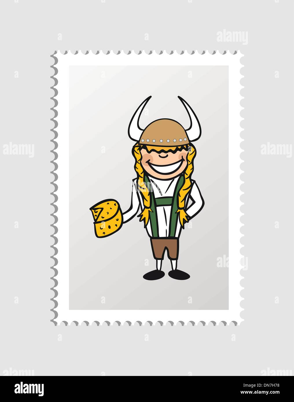Swedish Cartoon Person Postal Stamp Stock Vector Image Art Alamy