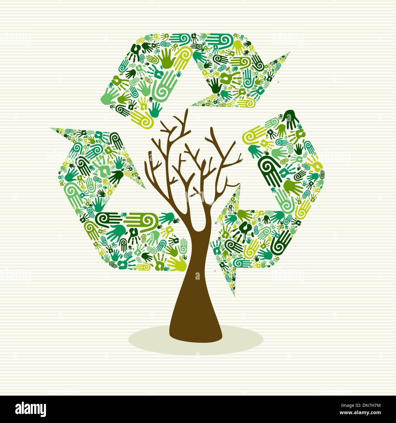 Sustainable development hand made tree Stock Vector