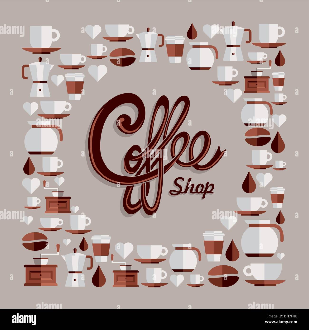 Coffee flat icons illustration Stock Vector Image & Art - Alamy