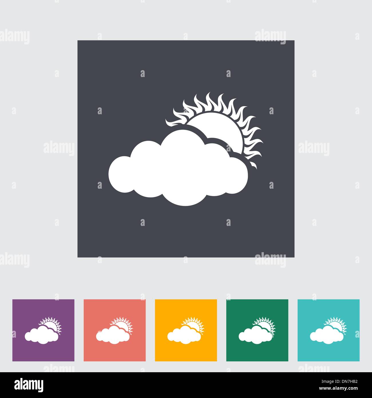 Cloudiness single flat icon. Stock Vector