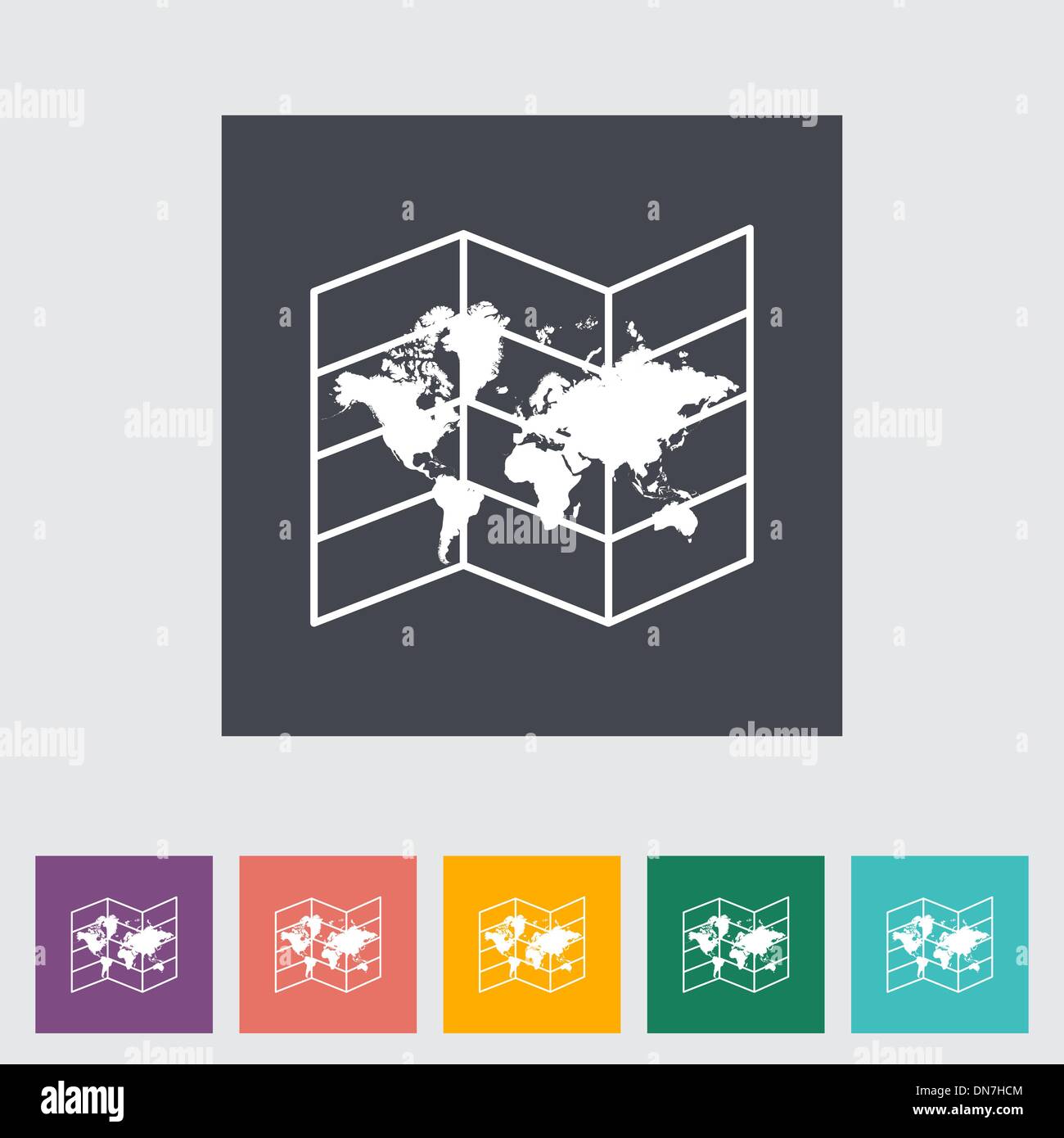 Flat global map hi res stock photography and images alamy