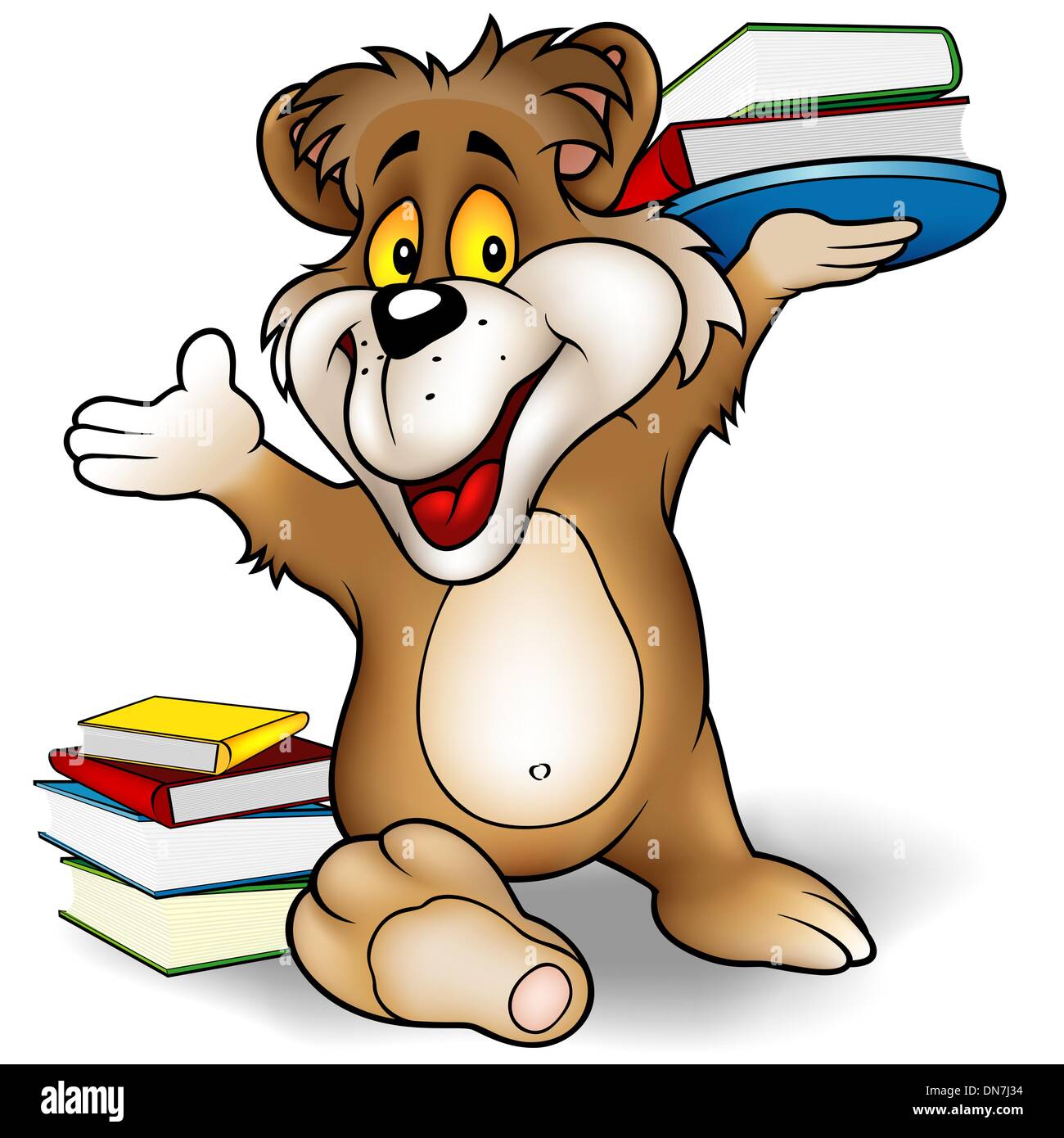 Sweet Bear And Books Stock Vector Image & Art - Alamy