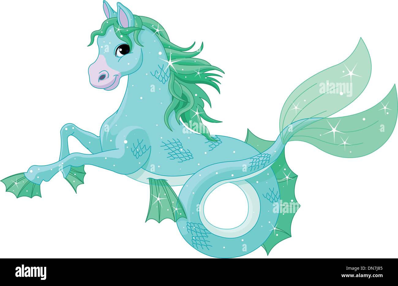 Mythological sea horse Stock Vector