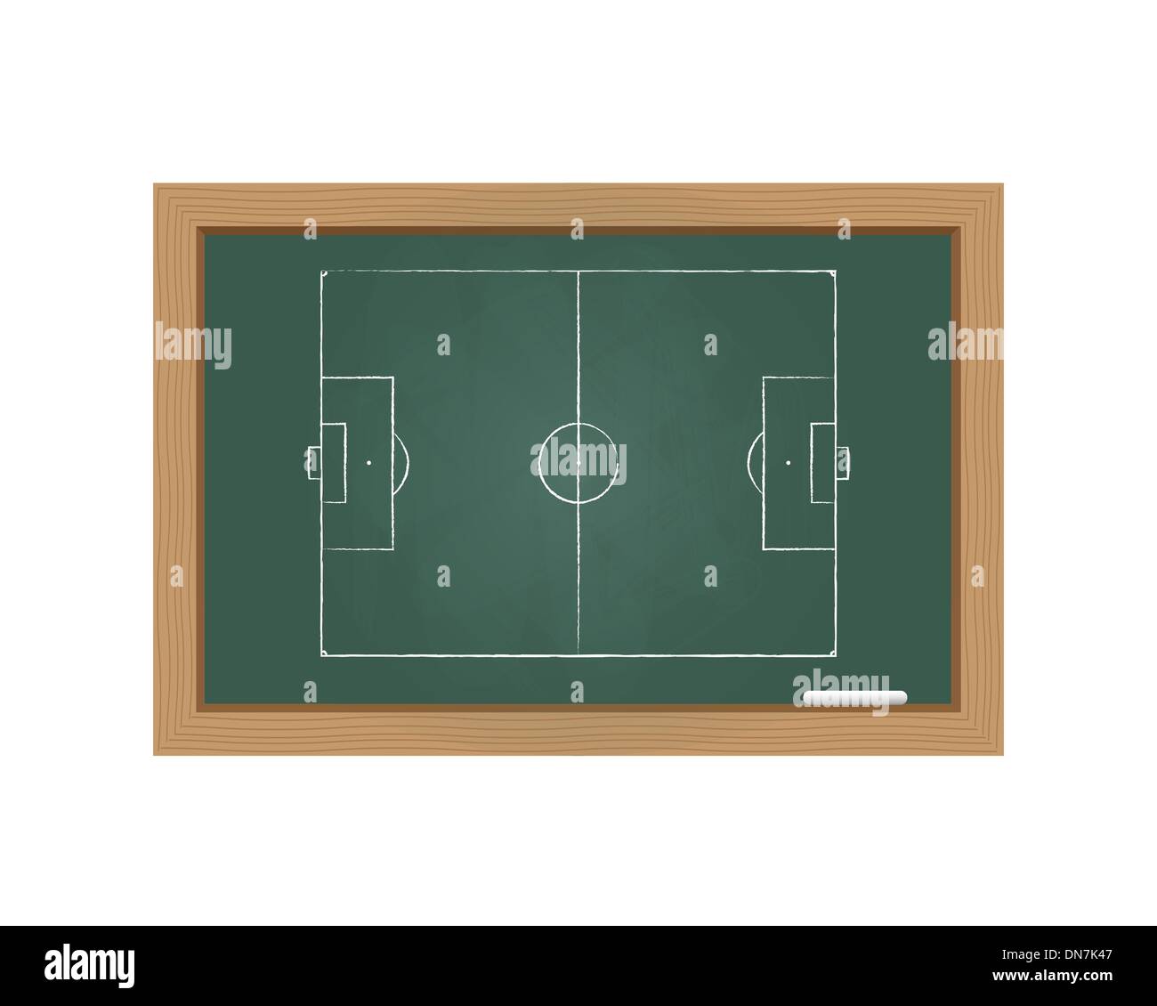 Chalkboard with a football field Stock Vector