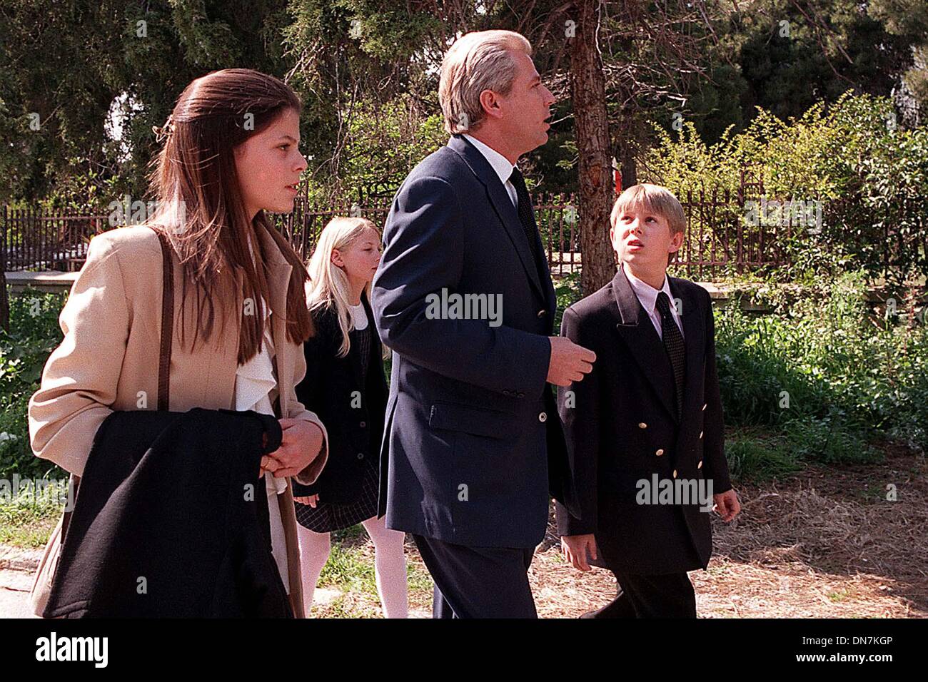 Dec. 30, 2002 - CREDIT: Globe Photos NAME/ /   I2062SX.ATHINA ONASSIS & HER FATHER THIERRY ROUSSEL WITH FAMILY TOUR ATHENS GREECE SURROUNDED BY BODYGUARDS, AT THE ACROPOLIS  GREECE..3/22/98.. SPHINX/  /    1998.ATHINA ONASSIS & HER FATHER THIERRY ROUSSEL WITH FAMILY(Credit Image: © Globe Photos/ZUMAPRESS.com) Stock Photo