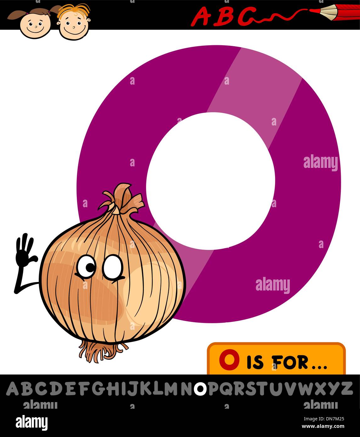 letter o with onion cartoon illustration Stock Vector Image & Art Alamy