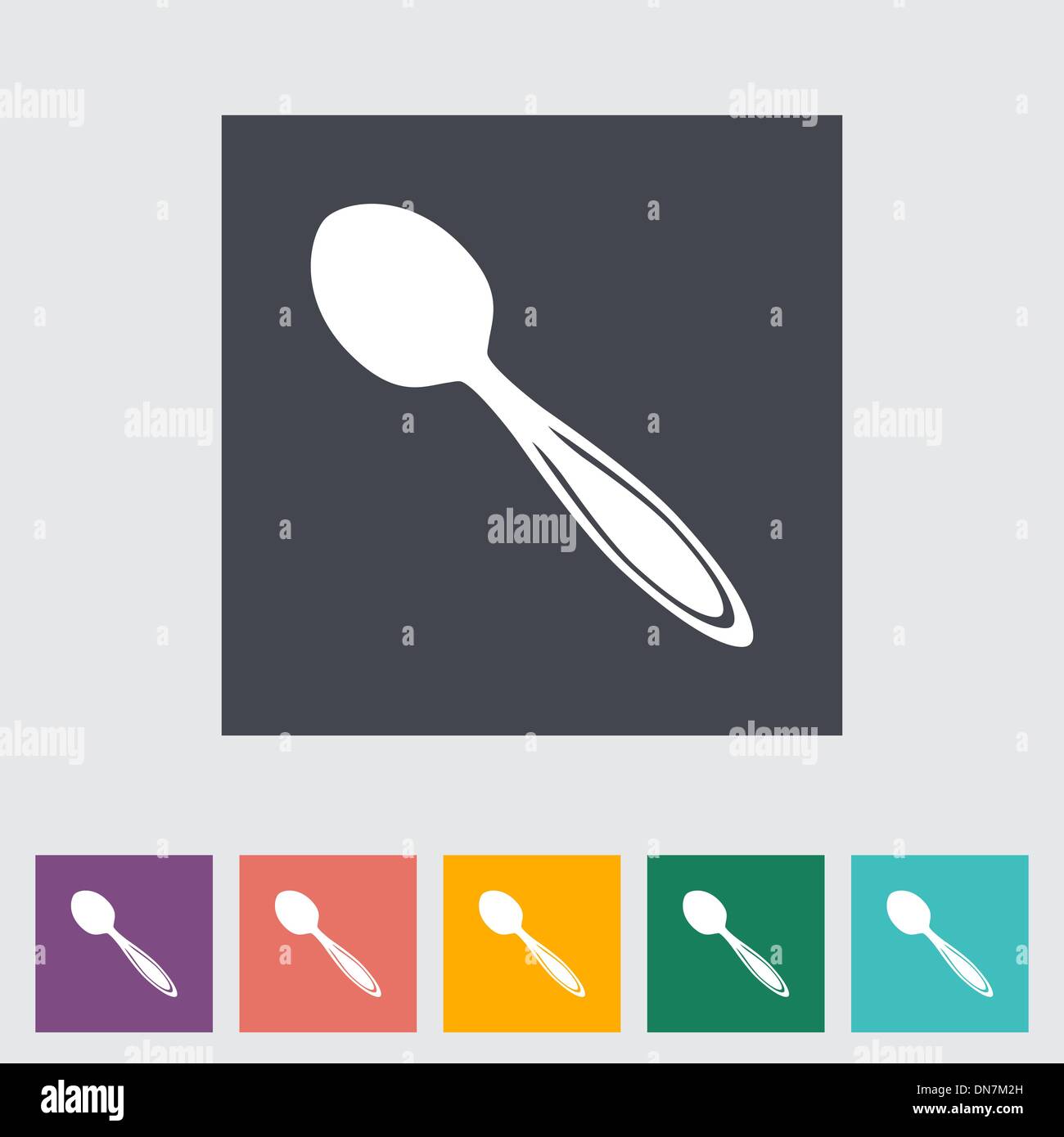 Spoon flat icon Stock Vector