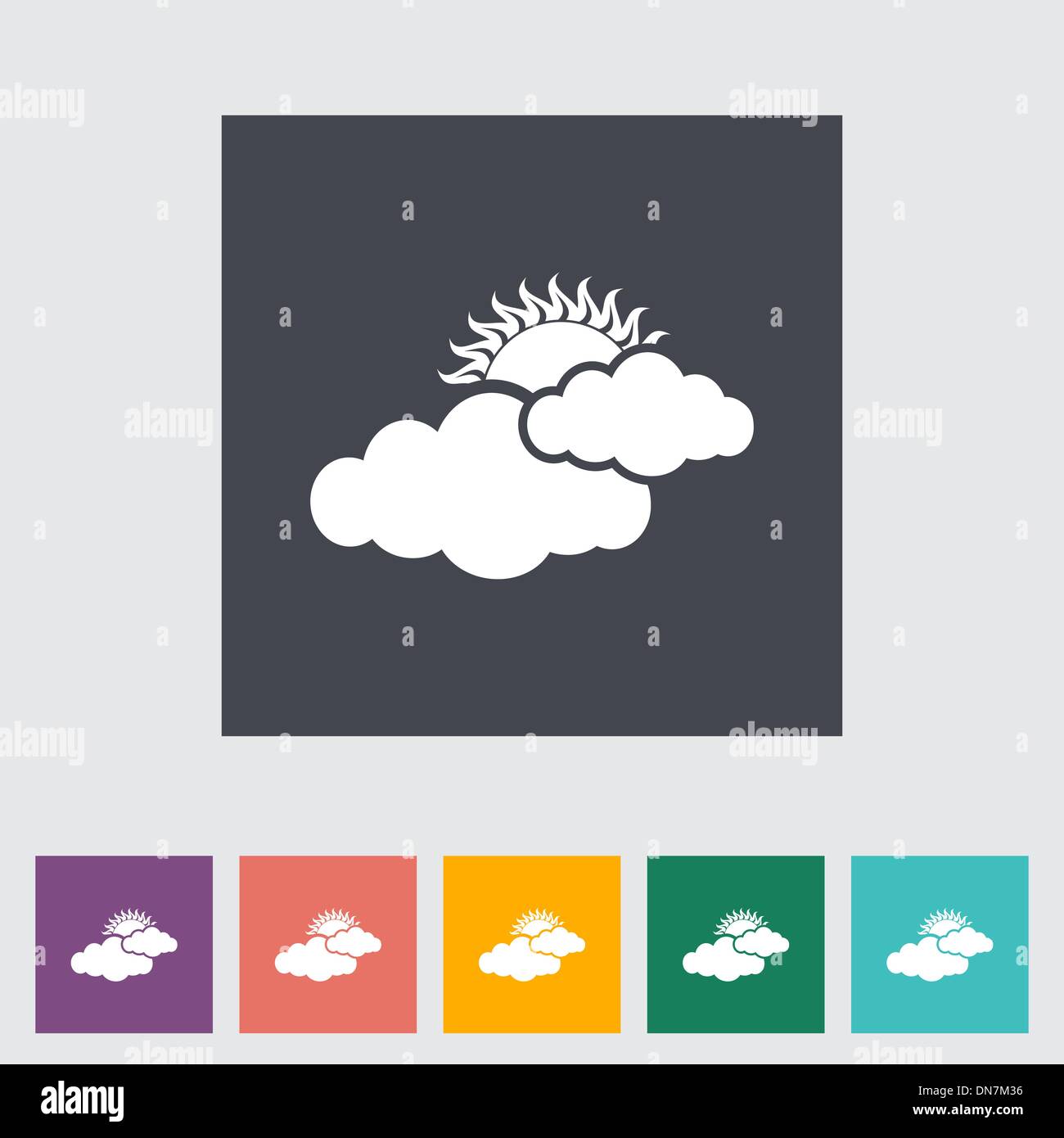 Cloudiness single flat icon. Stock Vector