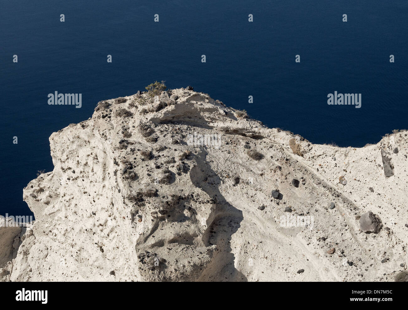 Pumice on edge of Santorini caldera Greece Stock Photo