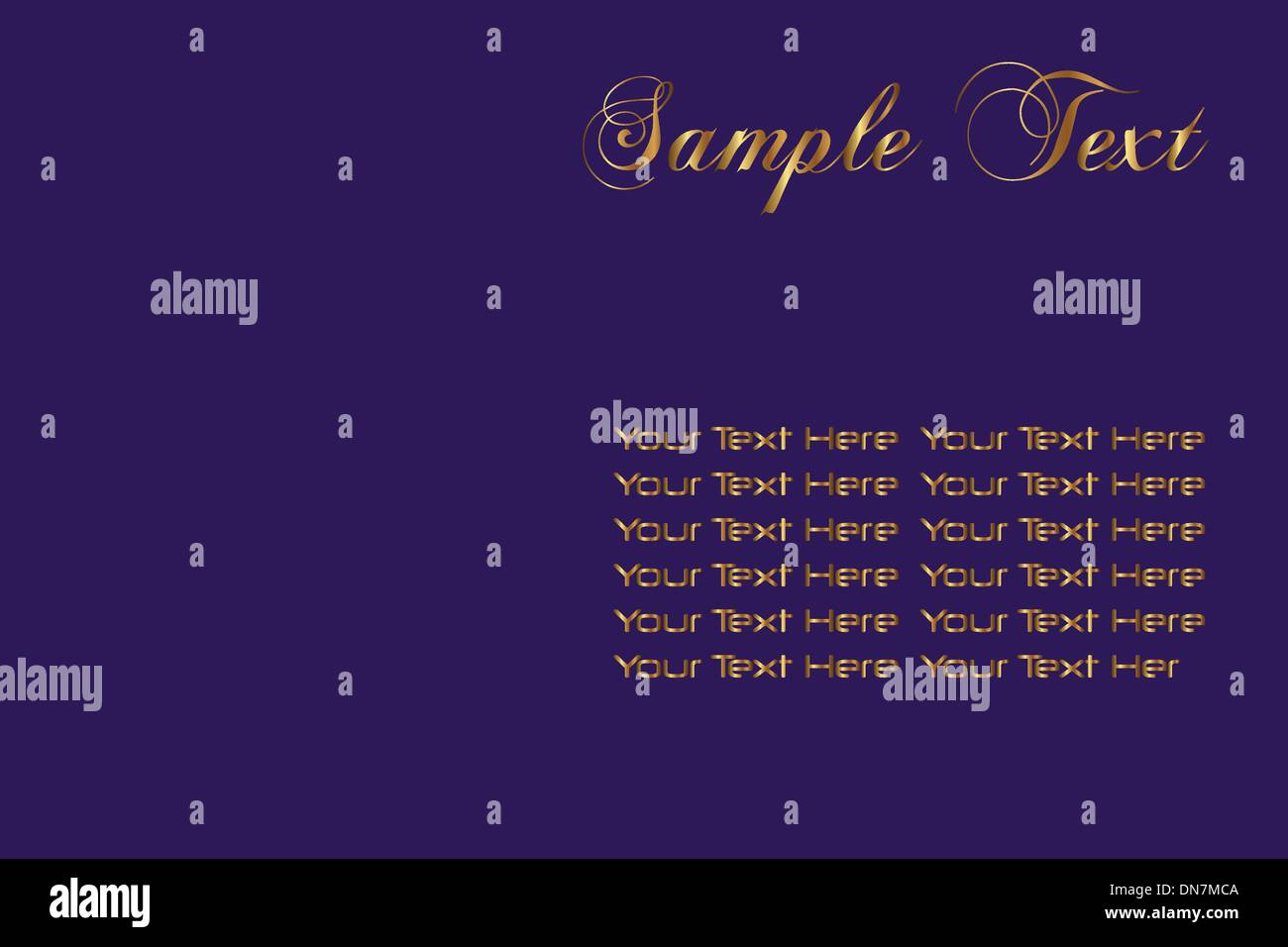 Sample Text Gold Stock Vector