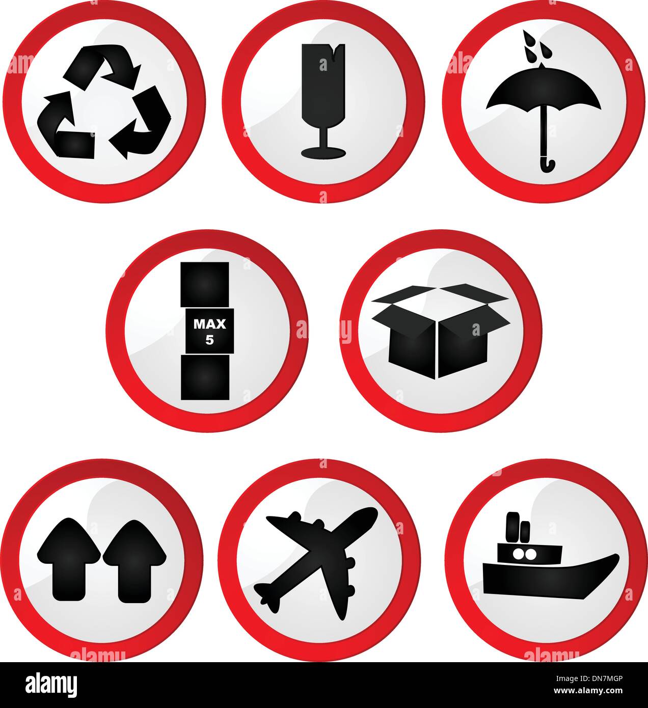 Glossy shipping signs Stock Vector