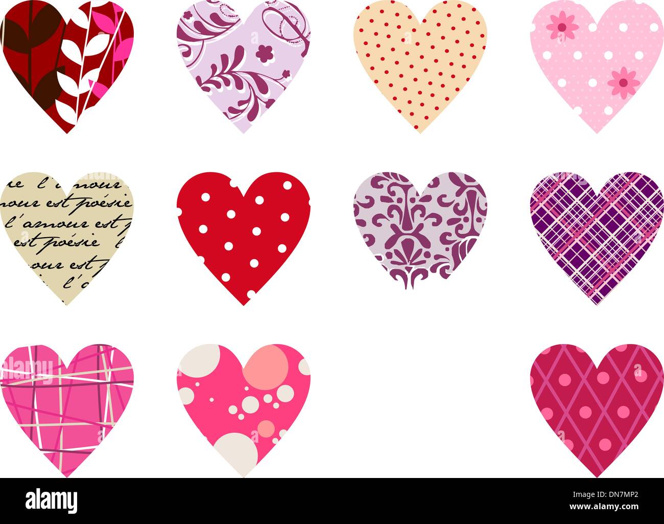 Trendy hearts pattern. Isolated on white Stock Vector Image & Art Alamy
