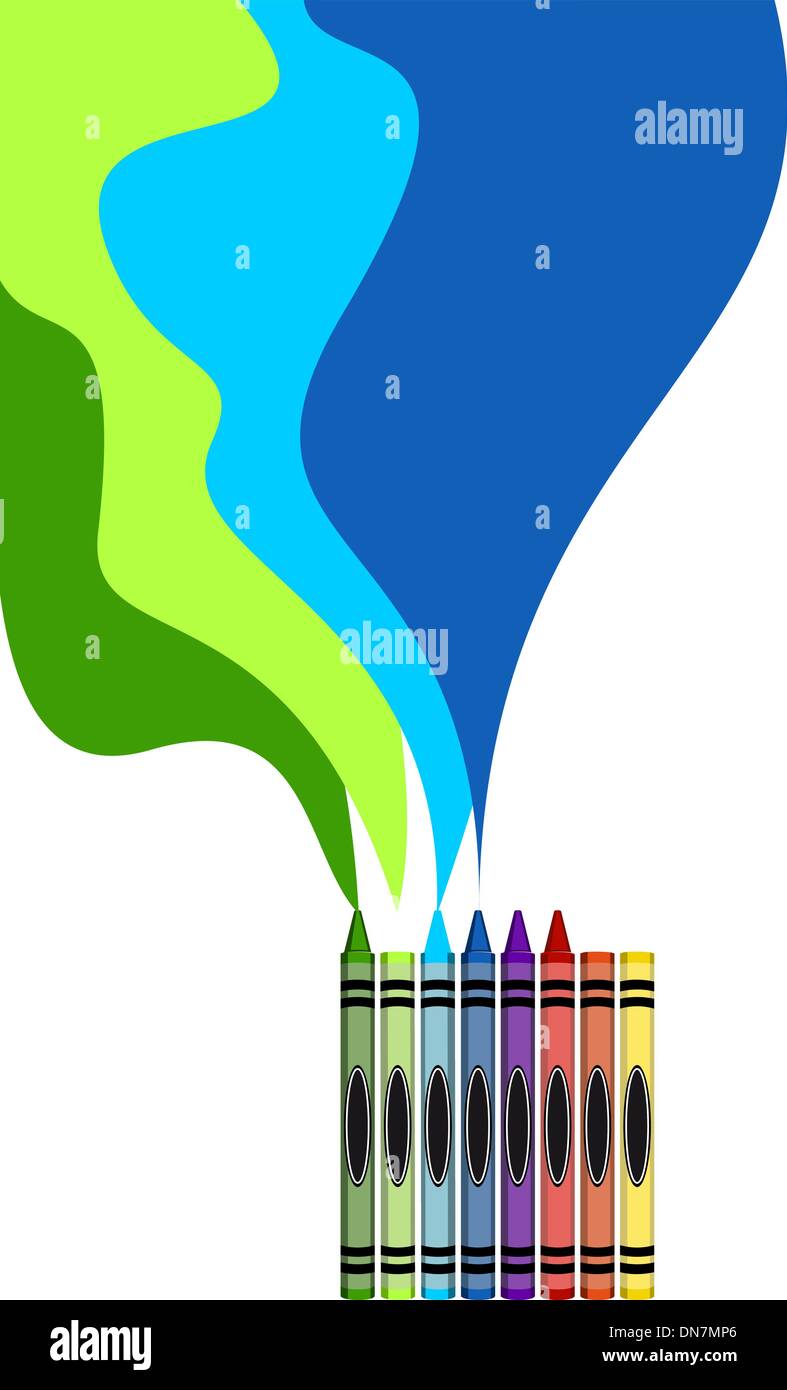 Large colored crayons drawing a rainbow art Stock Vector Image & Art