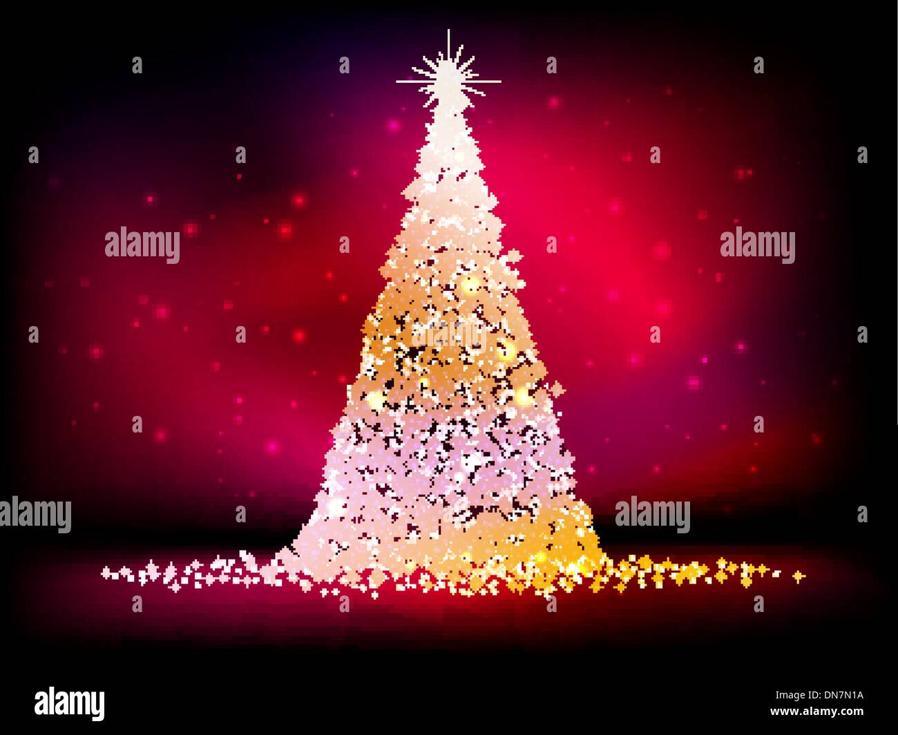 Abstract golden christmas tree on red. EPS 10 Stock Vector Image & Art ...
