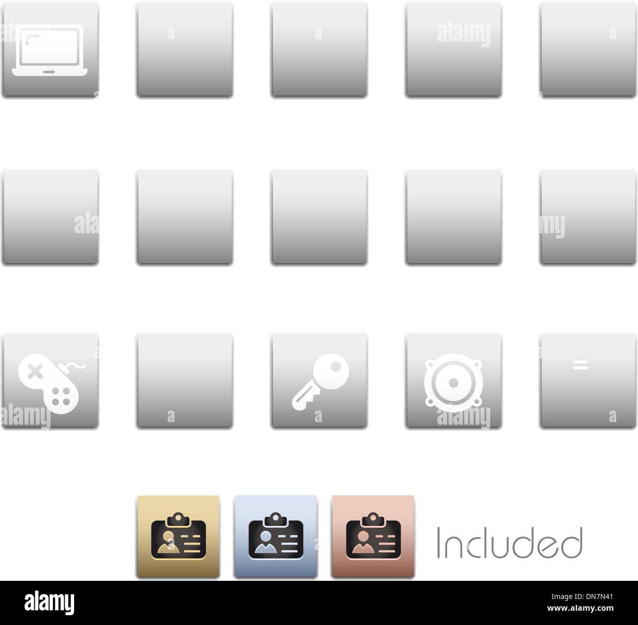 Computer & Devices // Metallic Series Stock Vector