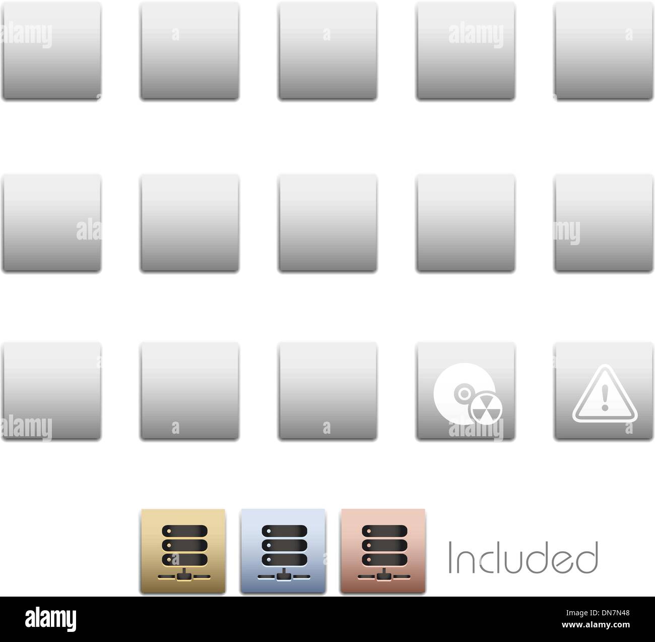 Network & Server // Metallic Series Stock Vector