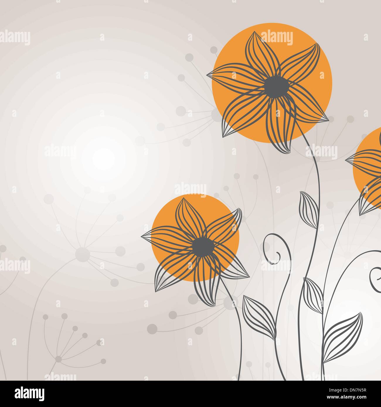 Vintage card with hand drawn flowers Stock Vector Image & Art - Alamy