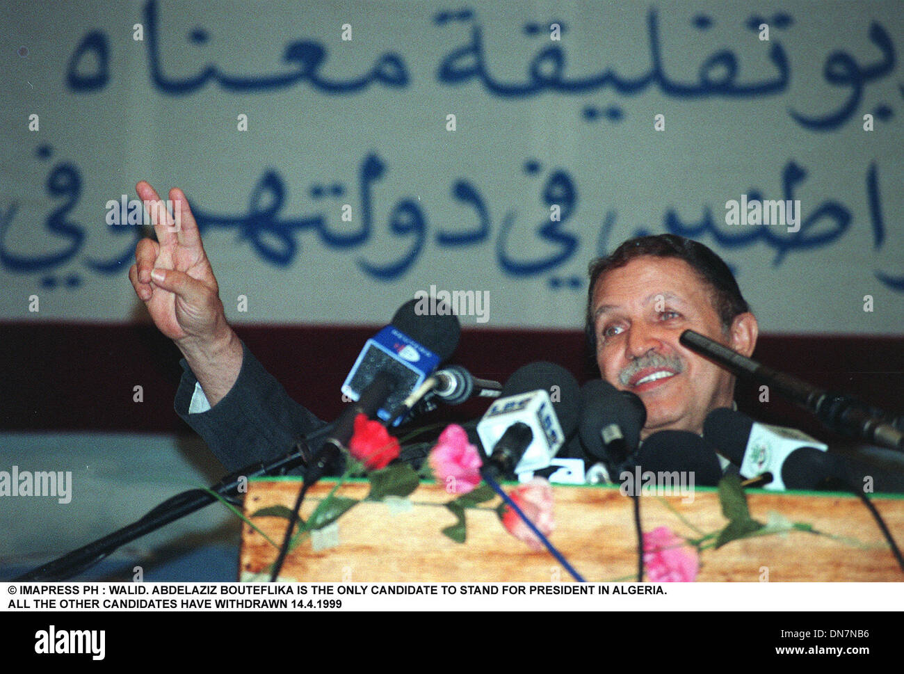 Apr. 14, 1999 - 14/04/99.ABDELAZIZ BOUTEFLIKA IS THE ONLY CANDIDATE TO