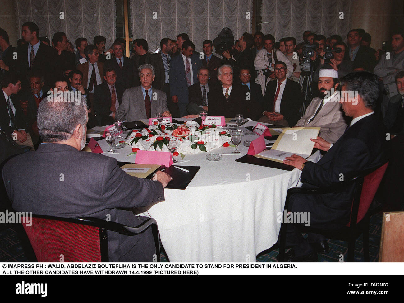 Apr. 14, 1999 - 04/14/99.ABDELAZIZ BOUTEFLIKA IS THE ONLY CANDIDATE TO STAND FOR PRESIDENT IN ALGERIA.  ALL OTHER CANDIDATES HAVE WITHDRAWN. (PICTURED HERE).Â©IMAPRESS PH/   1999(Credit Image: © Globe Photos/ZUMAPRESS.com) Stock Photo