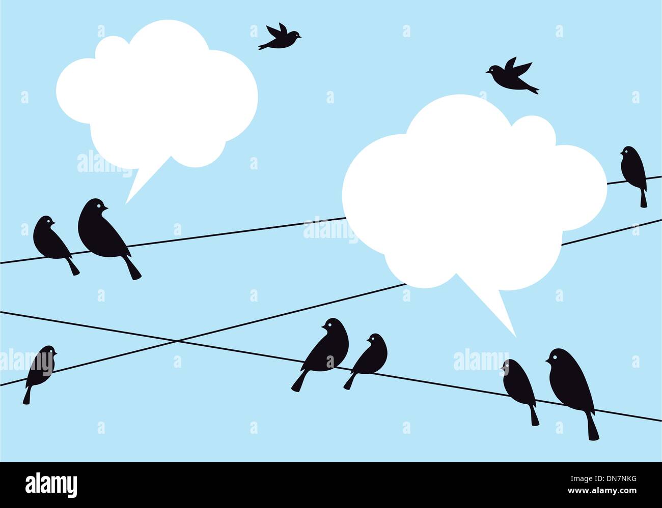 birds in the sky, vector background Stock Vector