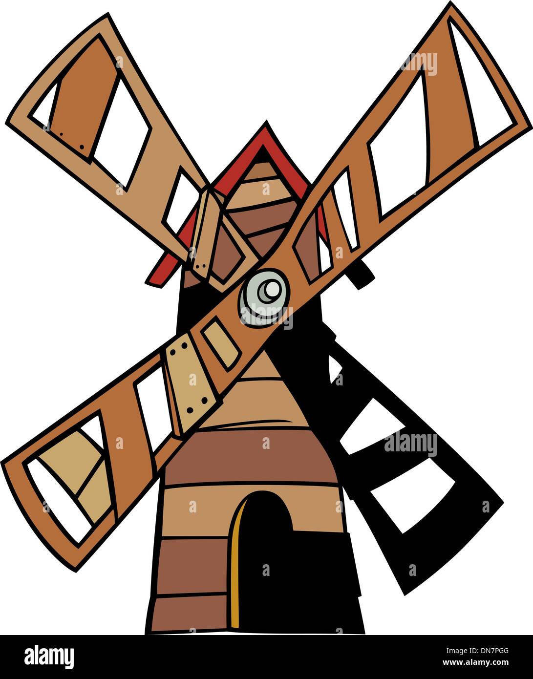 windmill clip art cartoon illustration Stock Vector