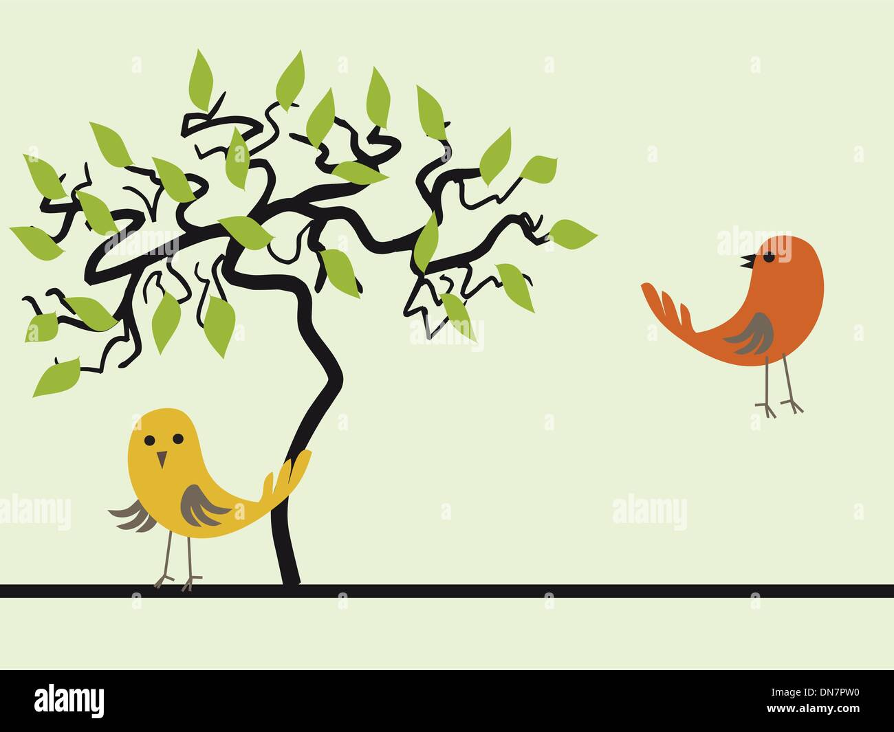 Birds couple in love. Vector illustration Stock Vector Image & Art - Alamy