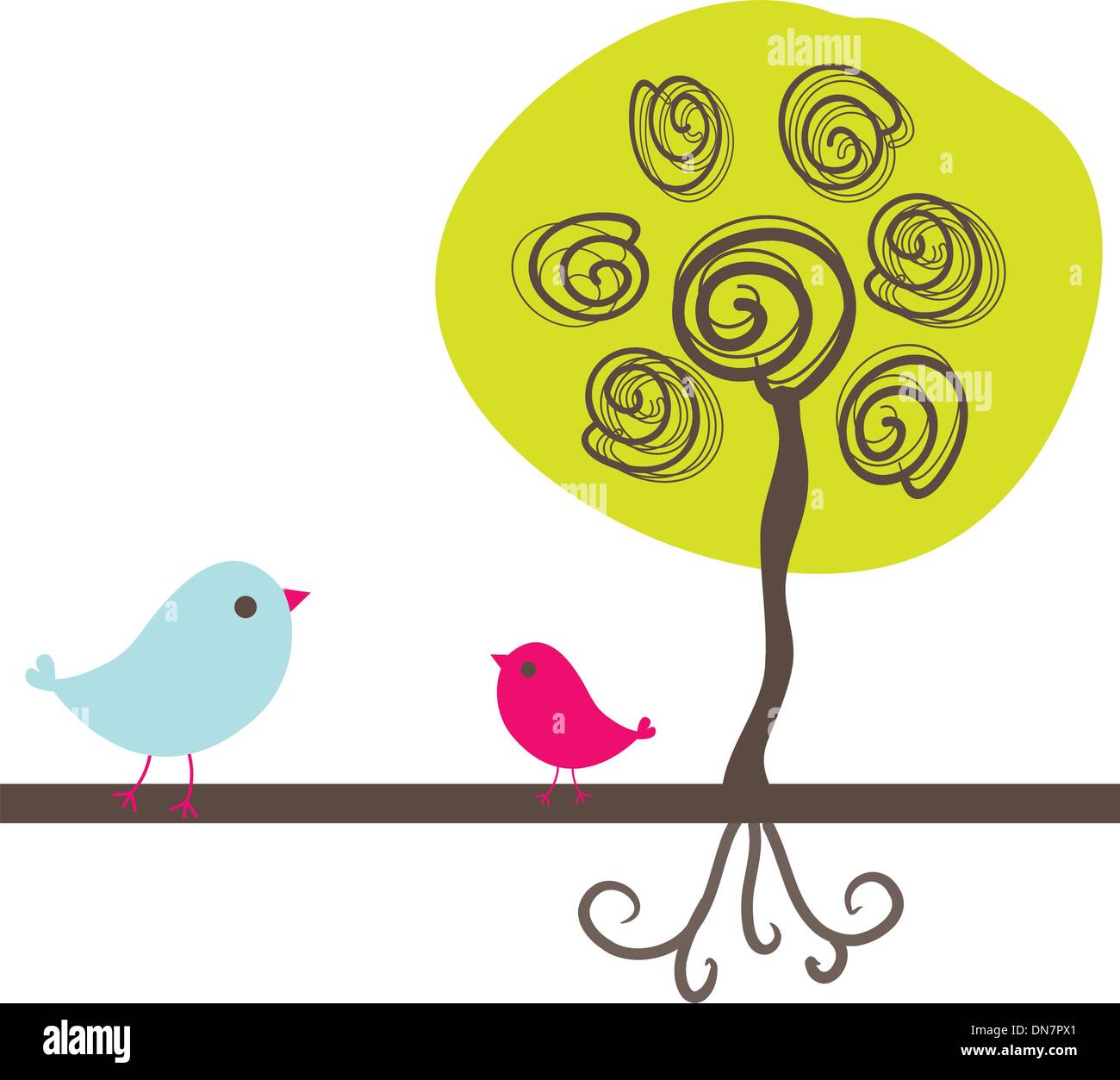 Birds couple in love. Vector illustration Stock Vector Image & Art - Alamy
