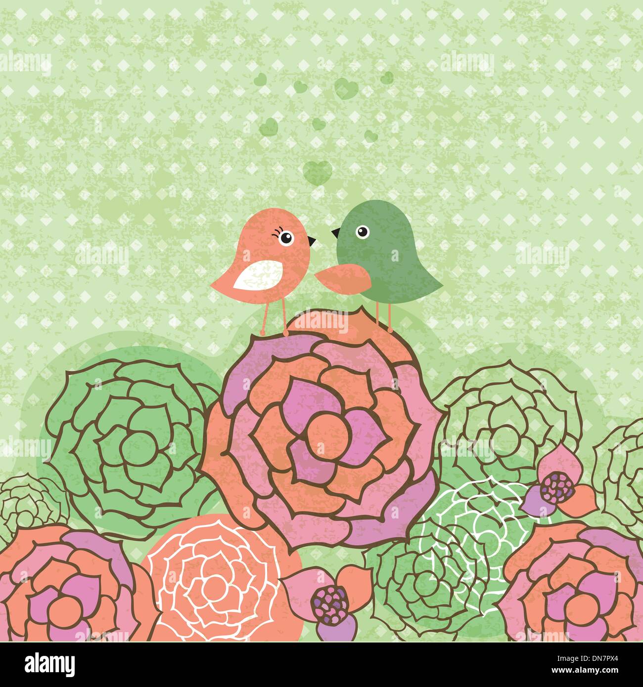 Birds couple in love. Vector illustration Stock Vector Image & Art - Alamy