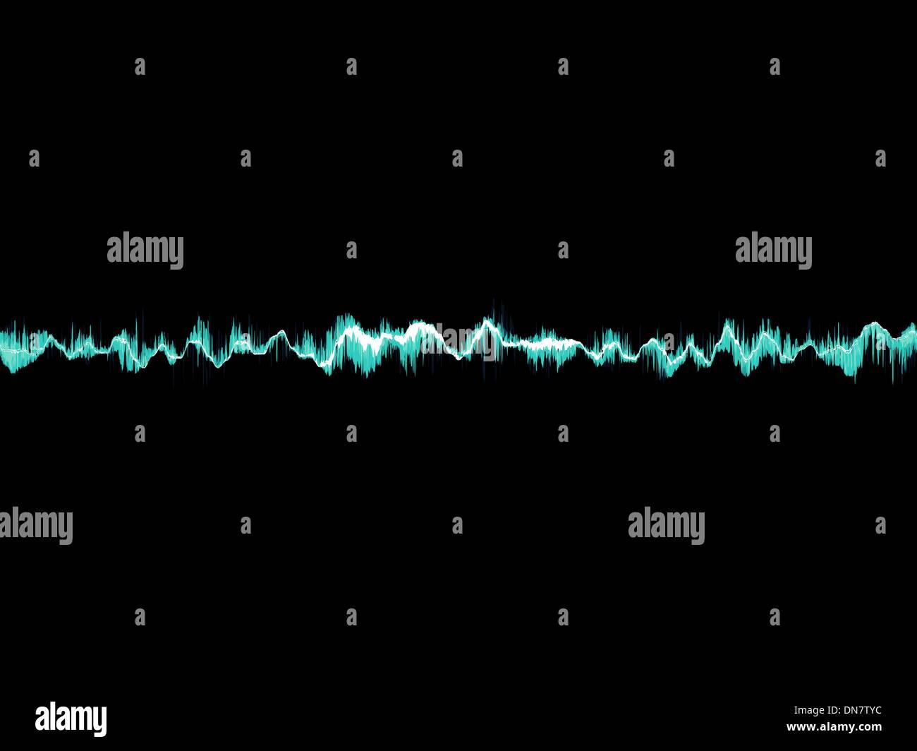 Sound waves oscillating on black. EPS 10 Stock Vector