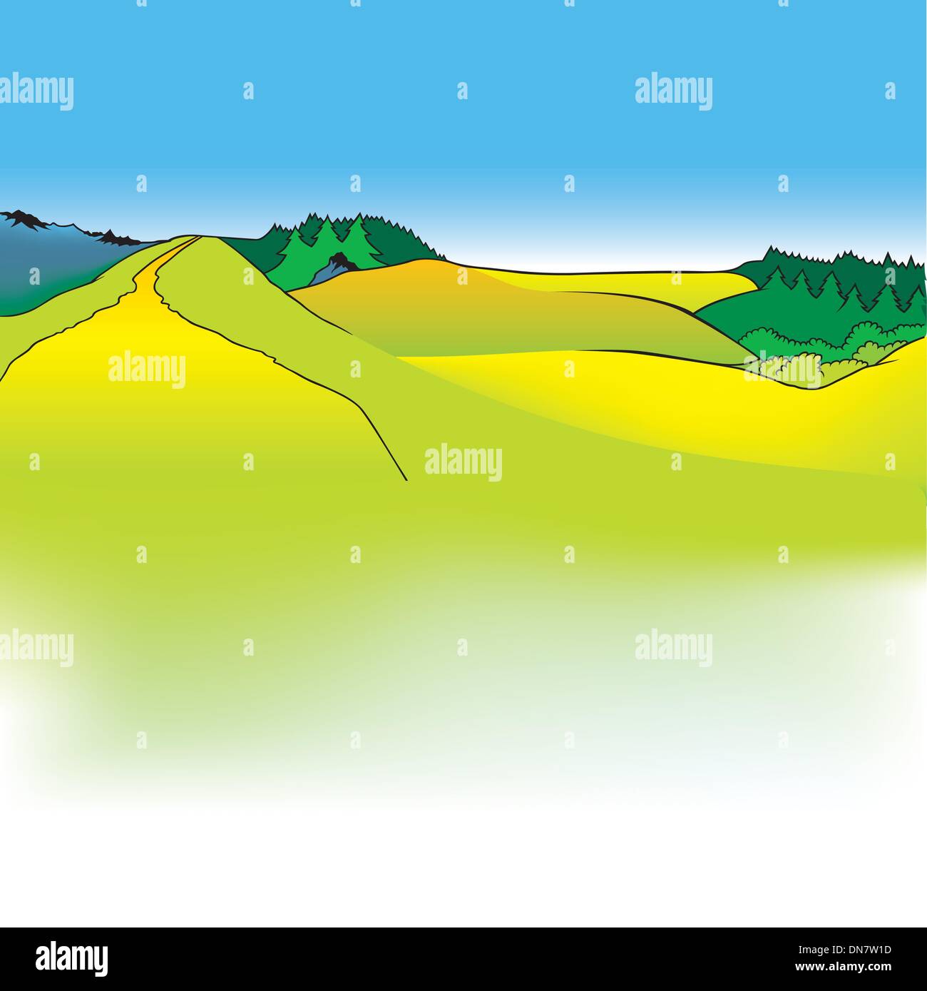 Green meadows Stock Vector Images Alamy