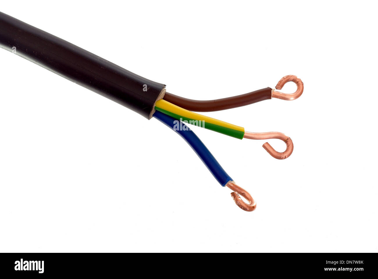 electric cable on white background Stock Photo Alamy
