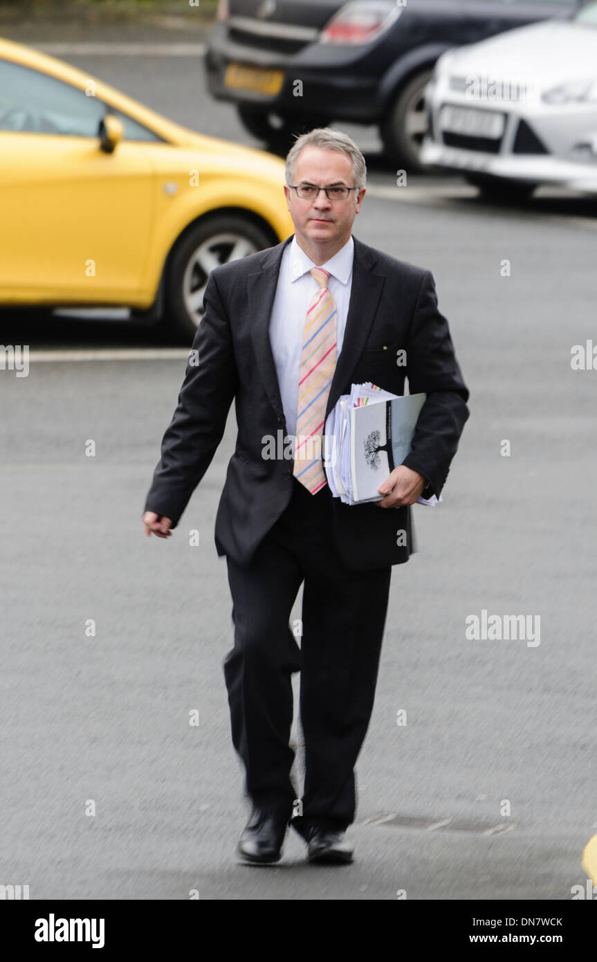 Belfast, Northern Ireland. 19 Dec 2013 - Alex Attwood from the SDLP arrives for the Haass talks over the Northern Ireland issues for the future. Credit:  Stephen Barnes/Alamy Live News Stock Photo