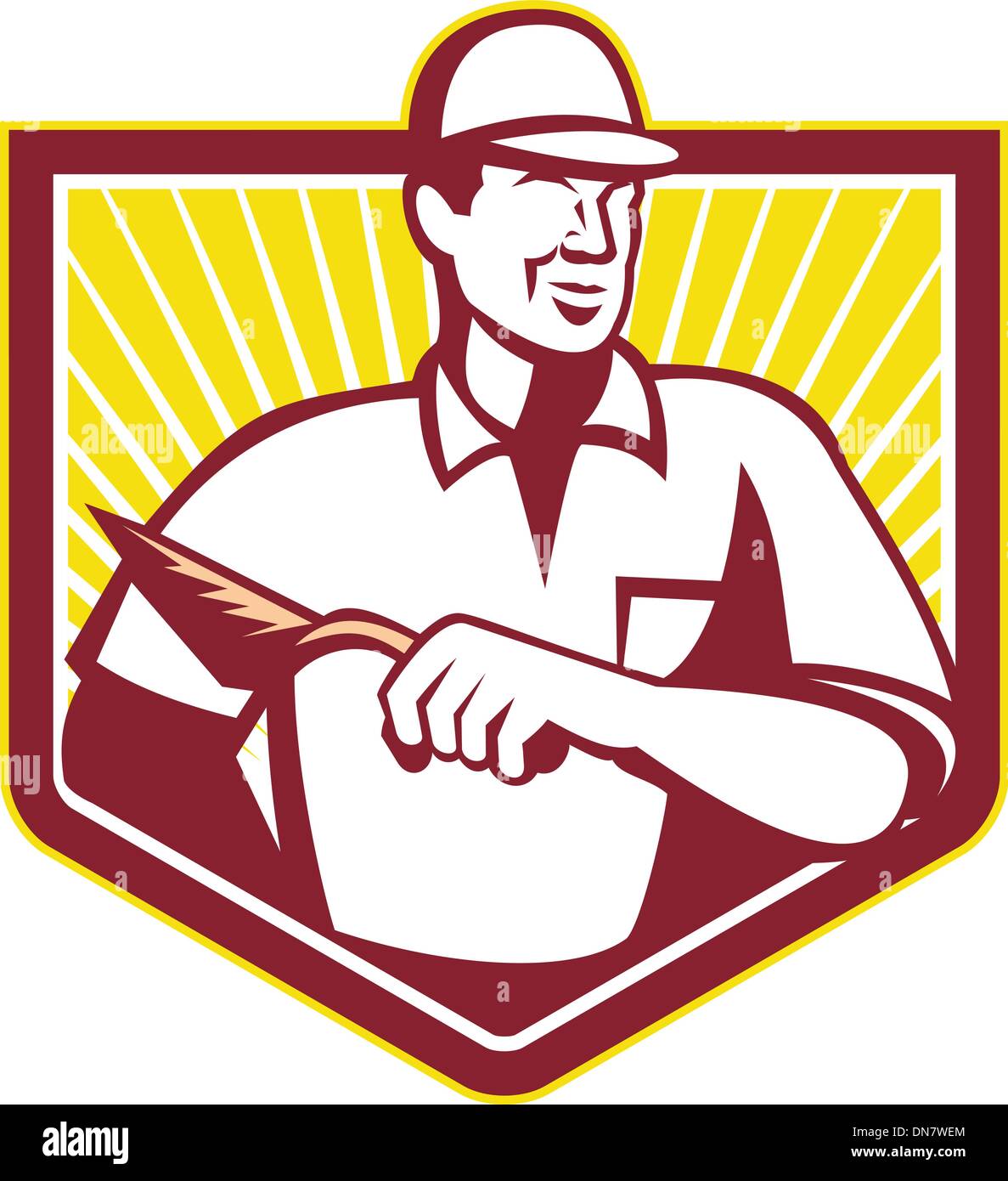 Tiler Plasterer Mason Masonry Worker Retro Stock Vector Image & Art Alamy