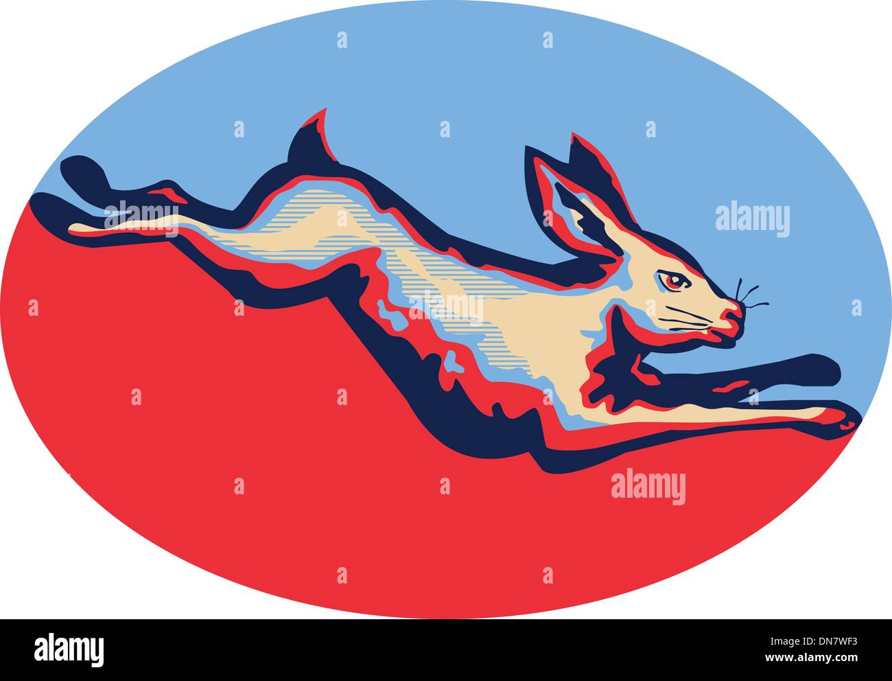 Rabbit Jumping Side Retro Stock Vector Image & Art - Alamy