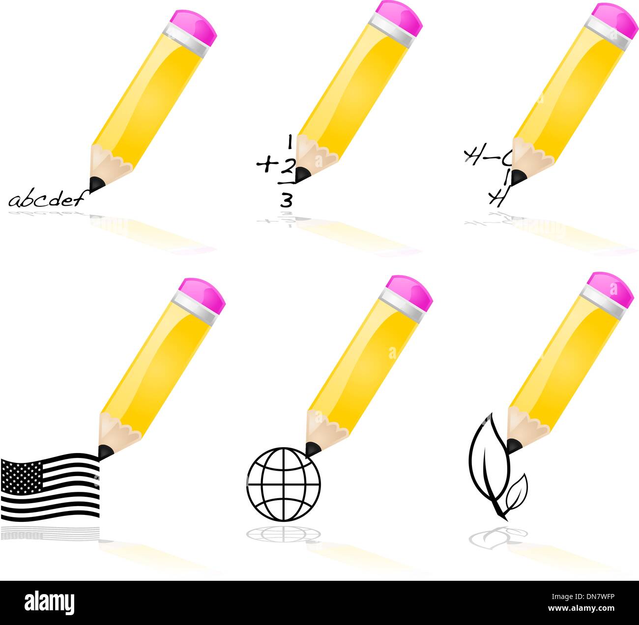 Pencil and school subjects Stock Vector
