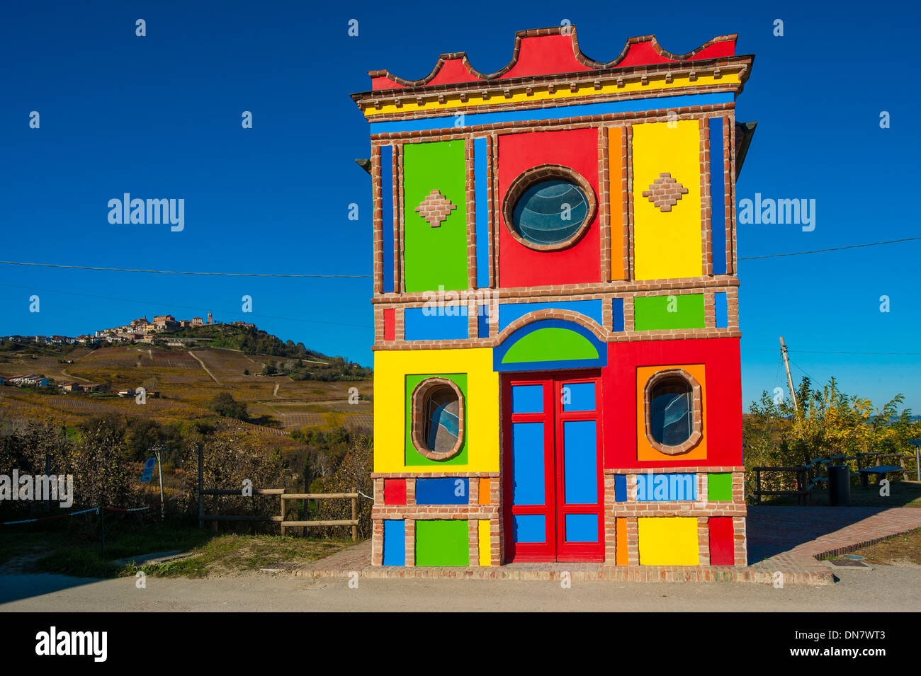 Europe Italy Piedmont Langhe La Morra Chapel of Brunate (Barolo Chapel) decorated by Sol Lewitt and David Tremlet Stock Photo