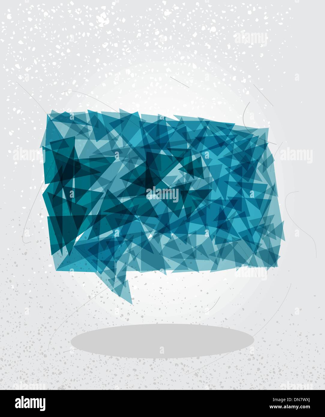 Blue social bubble geometric shape. Stock Vector