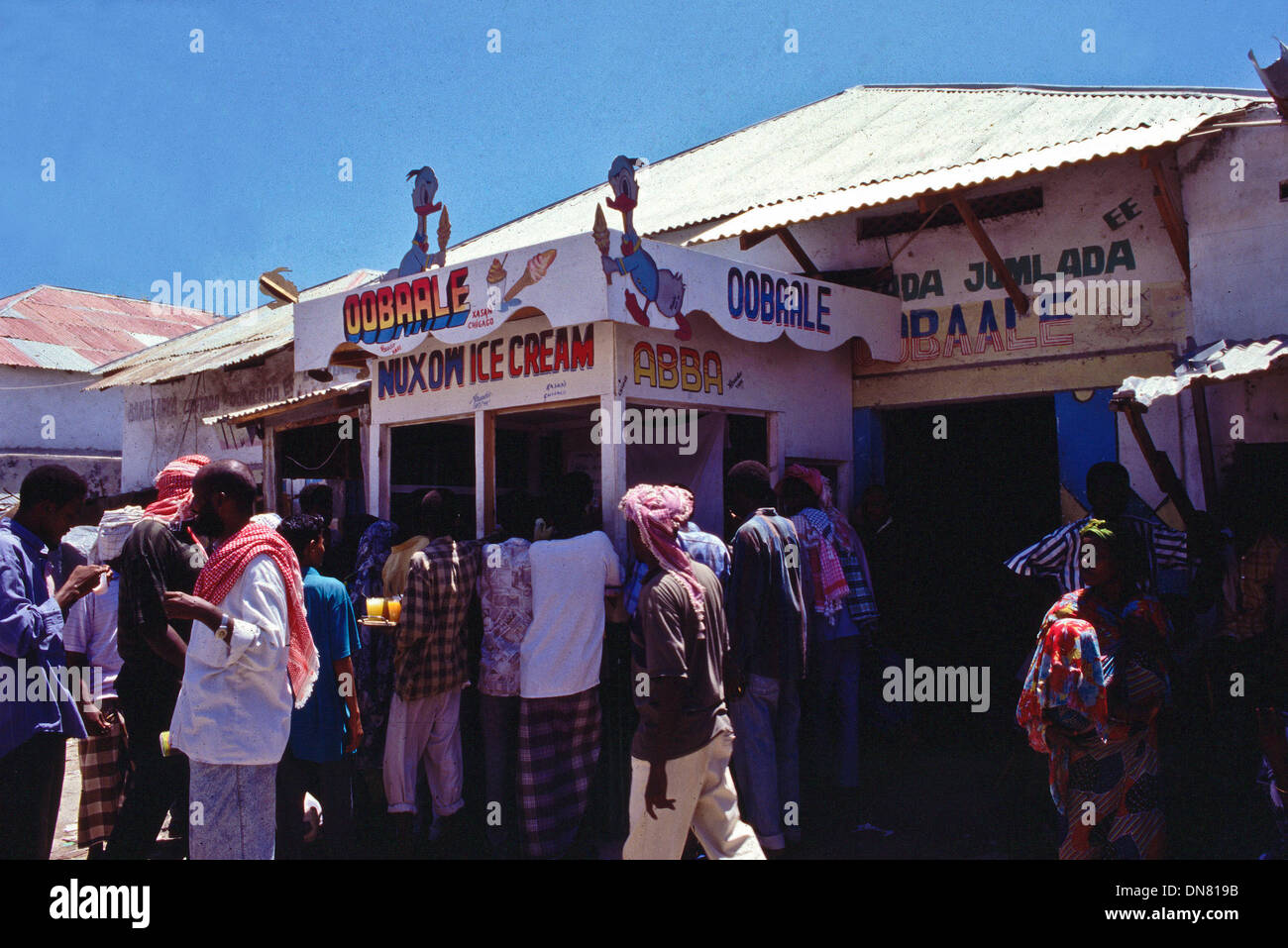 Nov. 30, 1993 - Mogadishu, Somalia - Ice-cream parlor opens briefly in Mogadishu in Somalia. (Credit Image: © Theodore Liasi/ZUMAPRESS.com) Stock Photo