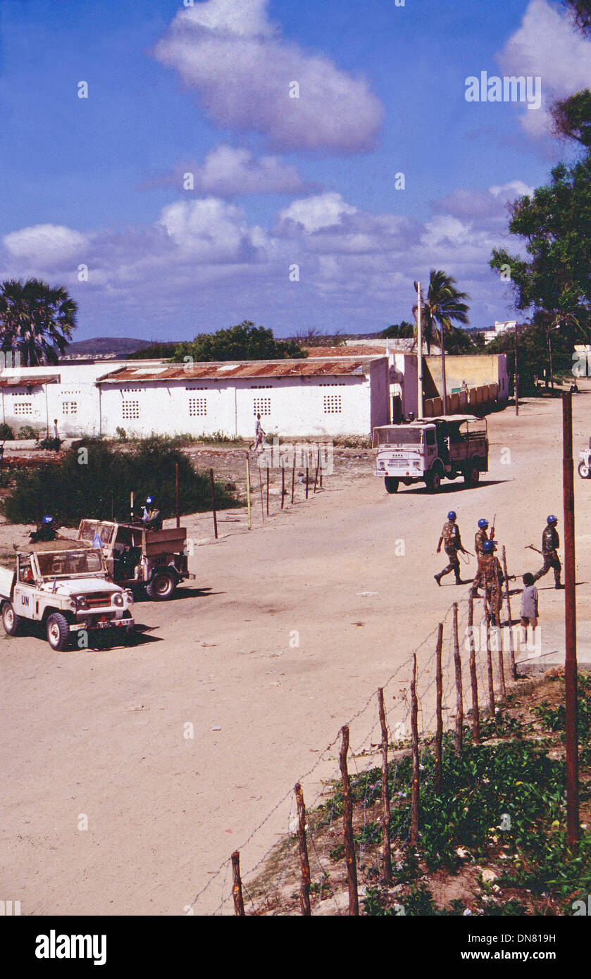 Nov. 30, 1993 - Kismayo, Somalia - UN Indian peacekeepers check the streets in Kismayo, Somalia. (Credit Image: © Theodore Liasi/ZUMAPRESS.com) Stock Photo